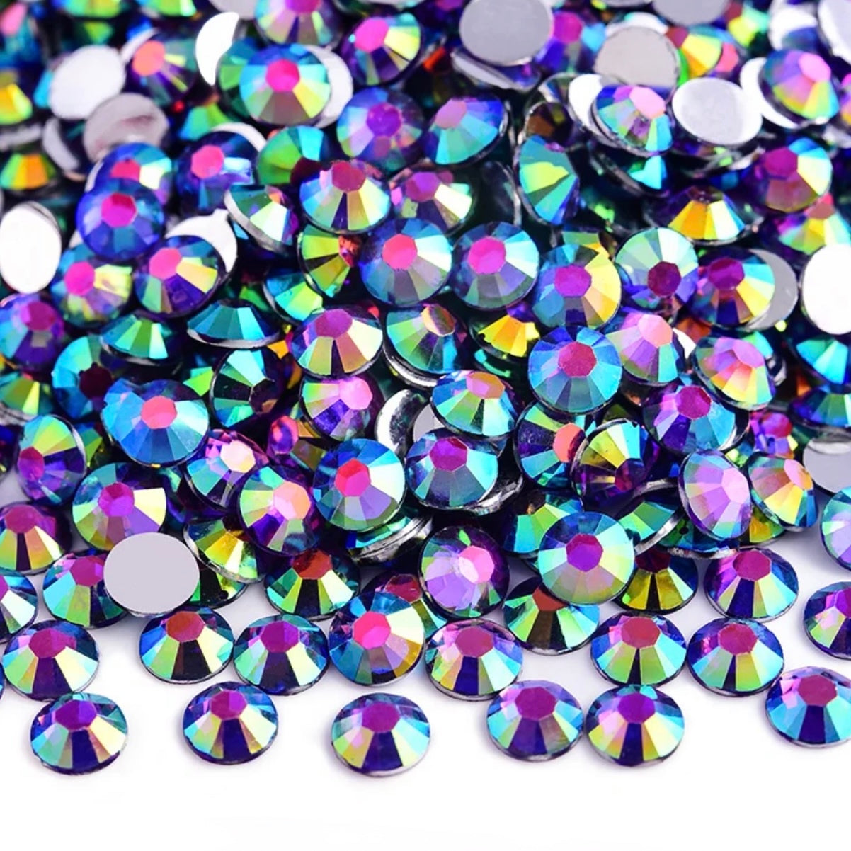 Strasssteine Non Hotfix - Silver Bottom - Dark Amethyst AB