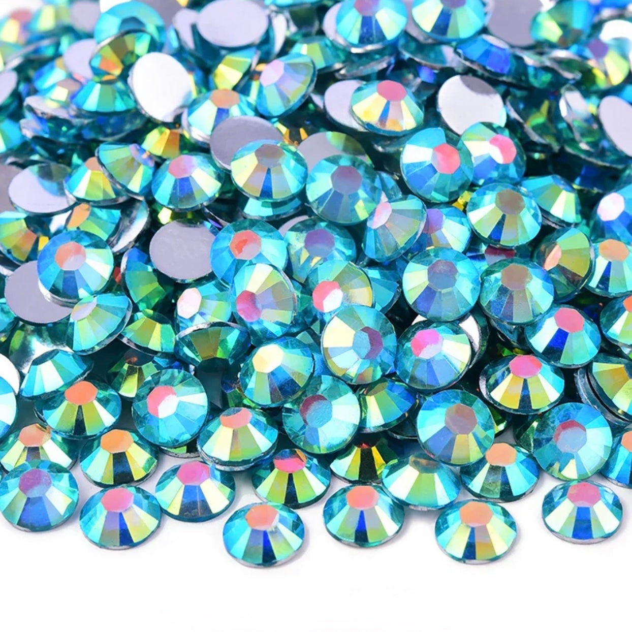Strasssteine Non Hotfix - Silver Bottom - Capri Blue AB