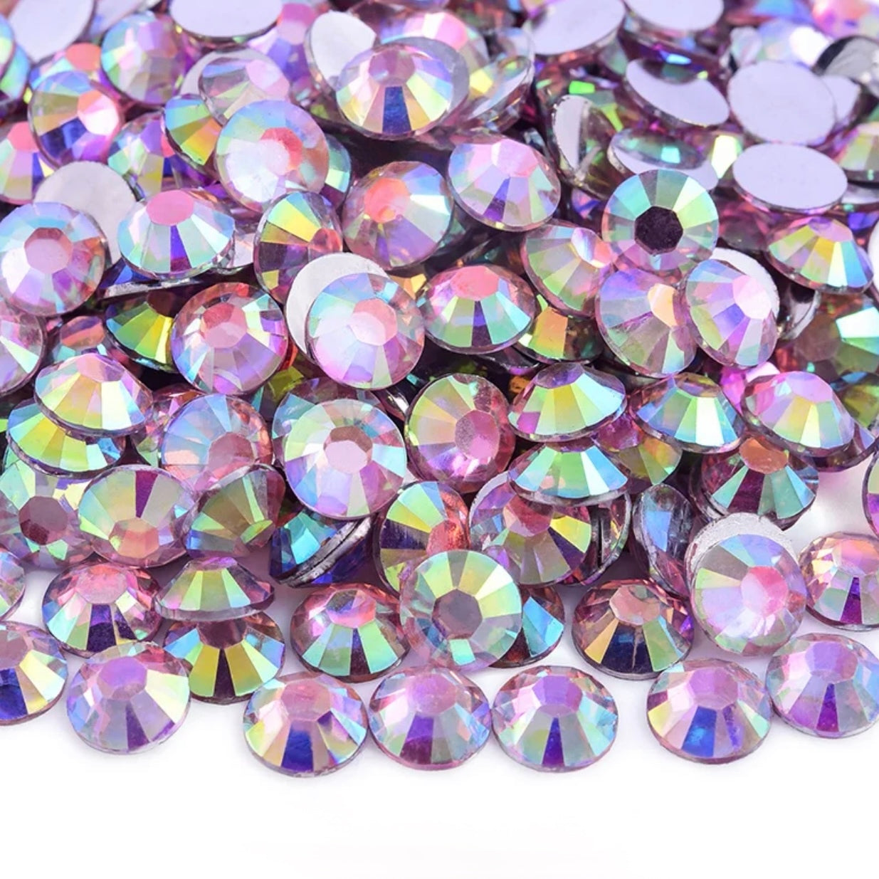 Strasssteine Non Hotfix - Silver Bottom - Dark Pink AB
