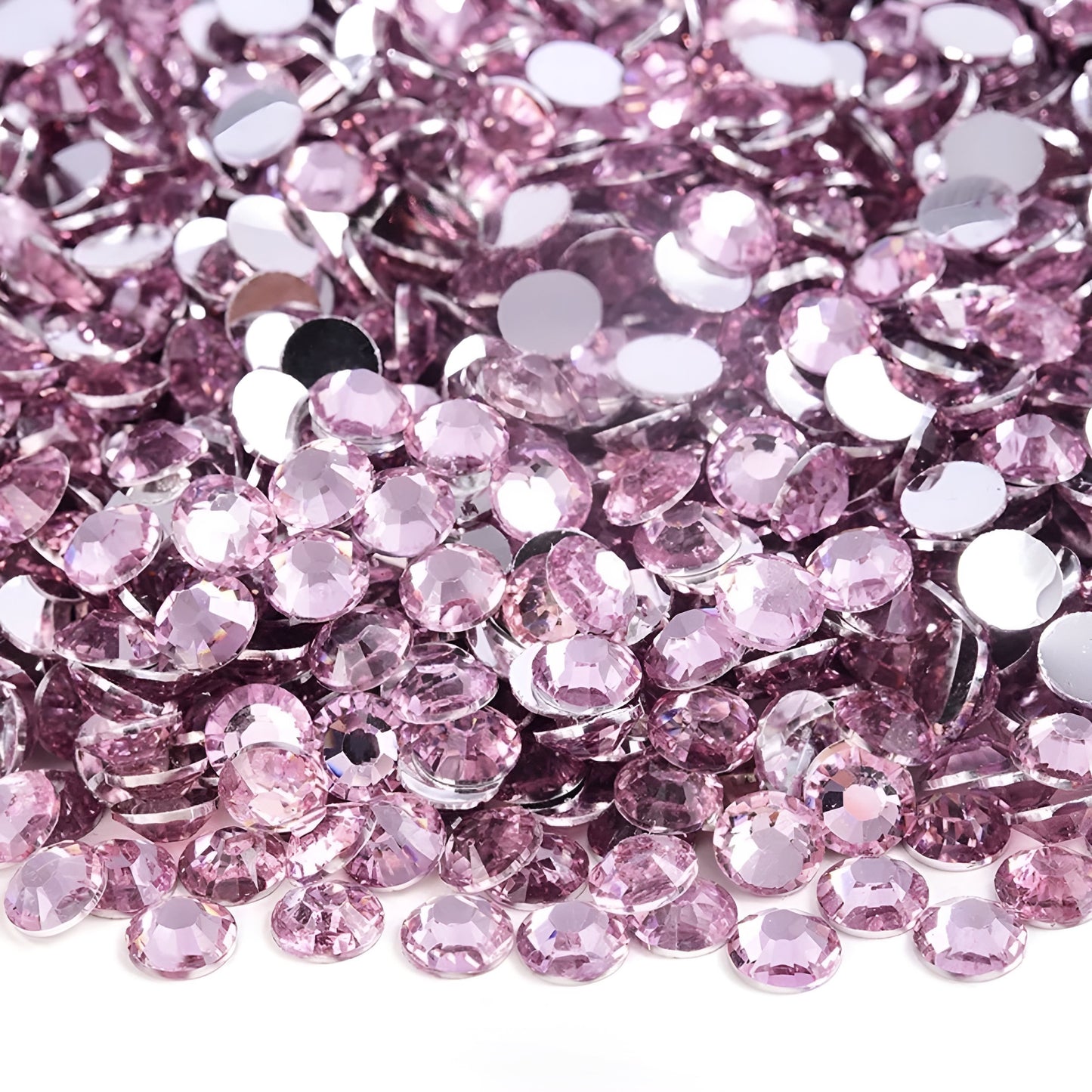 Strasssteine Non Hotfix - Silver Bottom - Light Pink