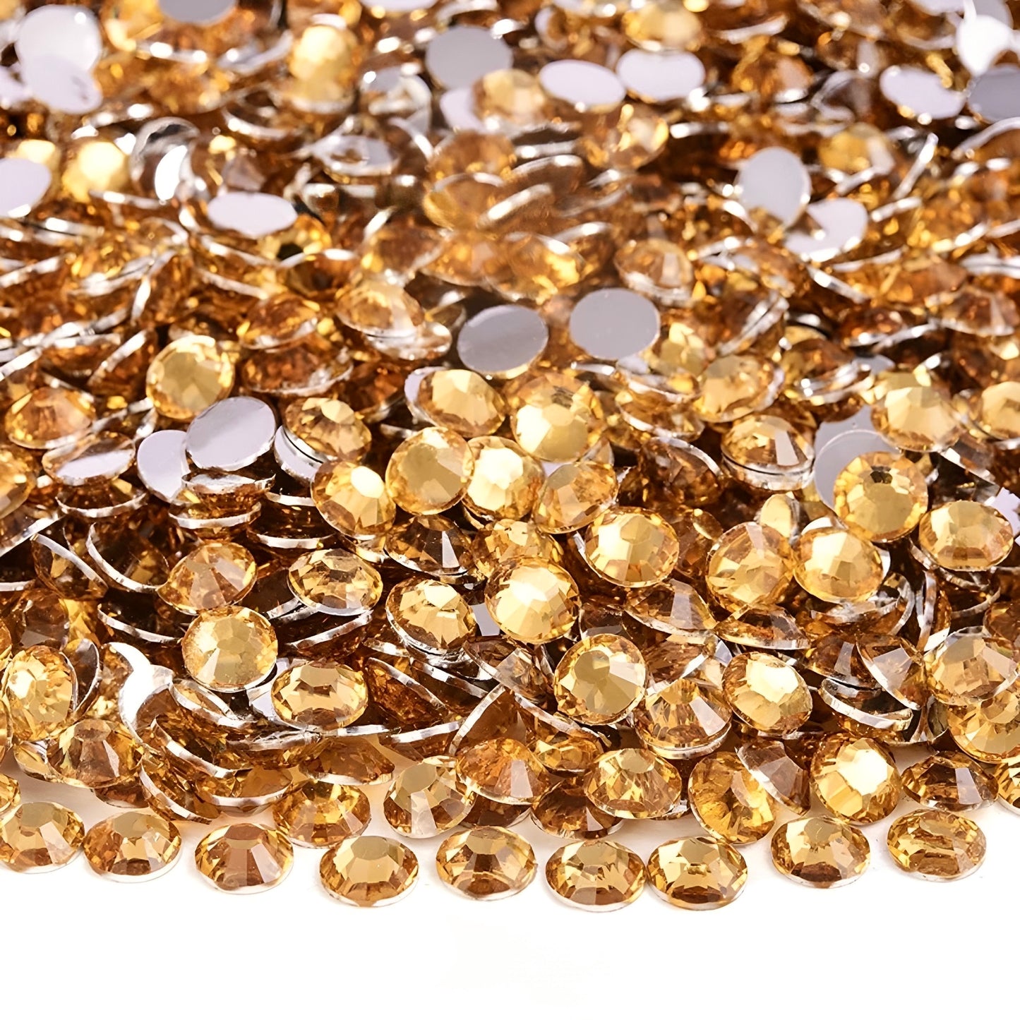 Strasssteine Non Hotfix - Silver Bottom - Topaz