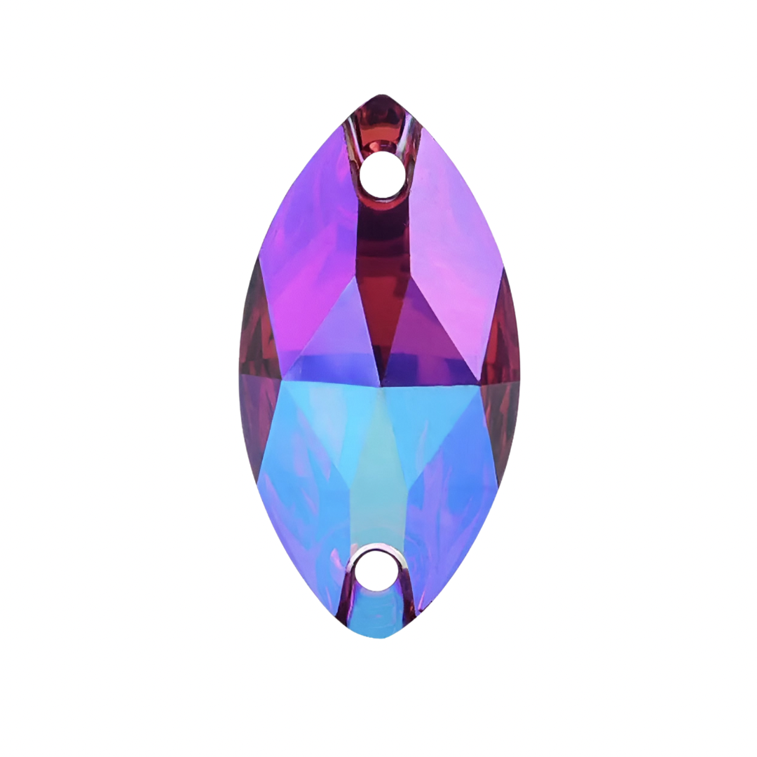 Aufnähsteine - Navette - Rose AB