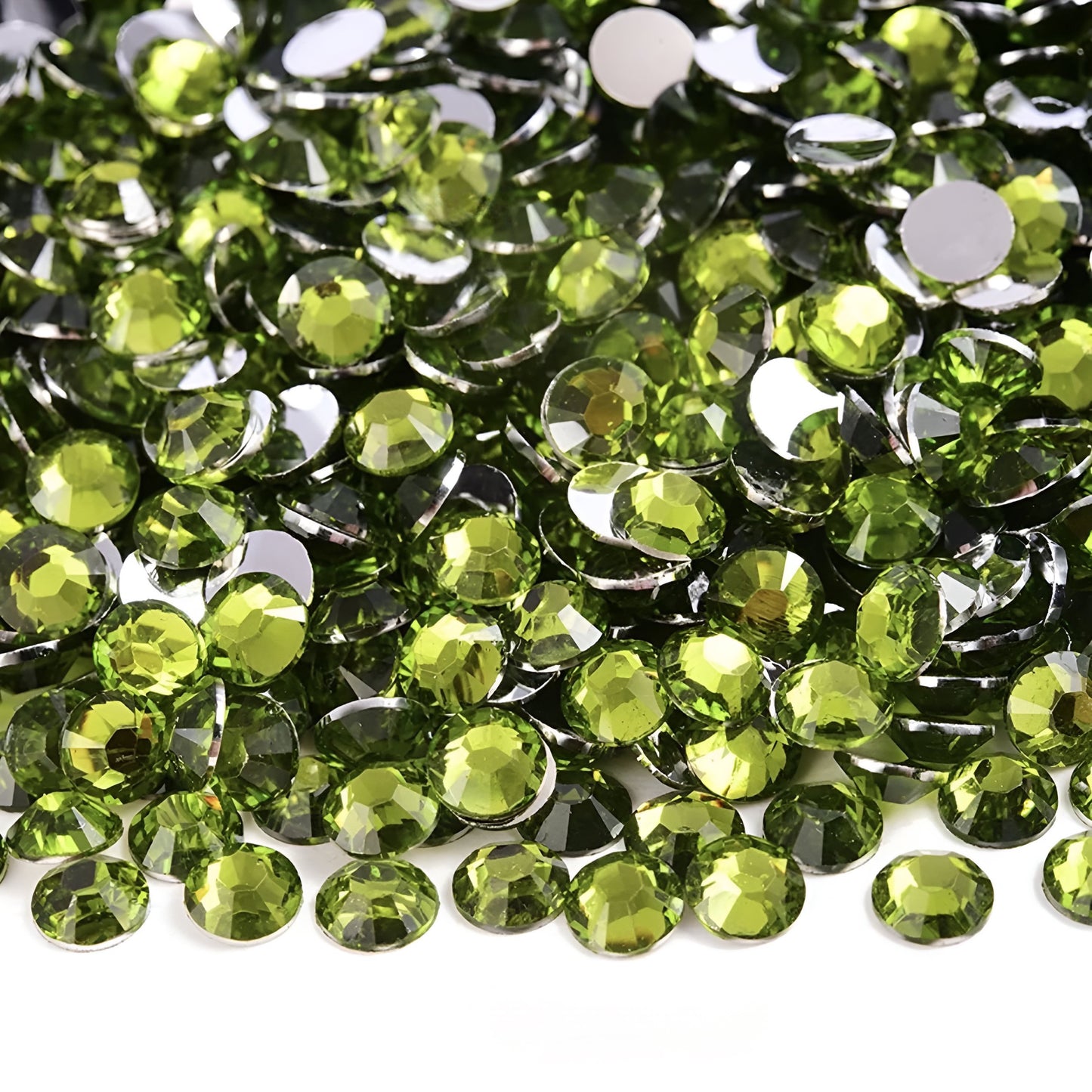 Strasssteine Non Hotfix - Silver Bottom - Olive