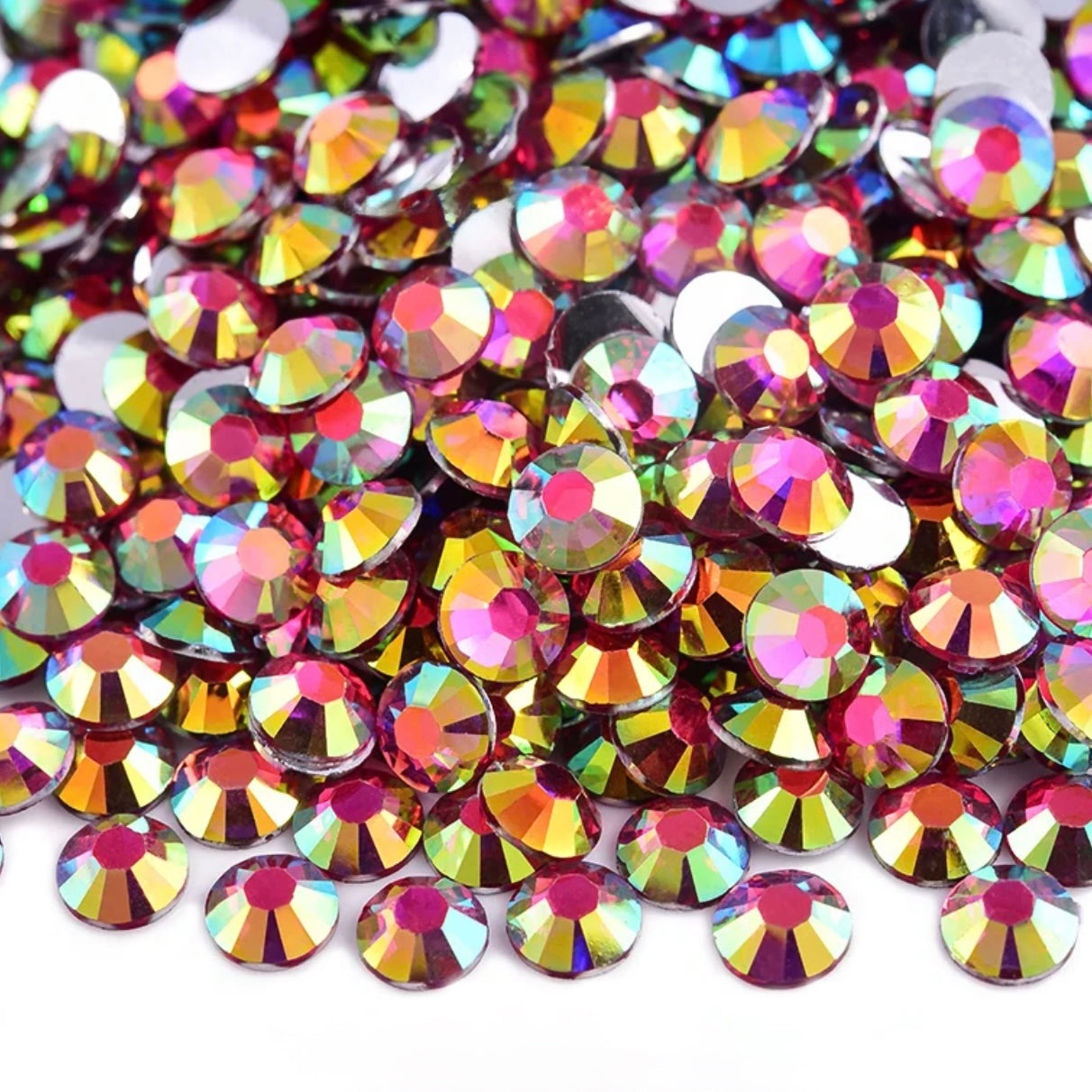 Strasssteine Non Hotfix - Silver Bottom - Dark Rose AB