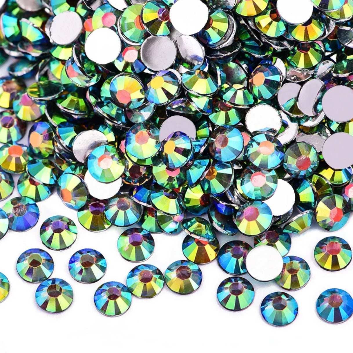 Strasssteine Non Hotfix - Silver Bottom - Black Diamond AB