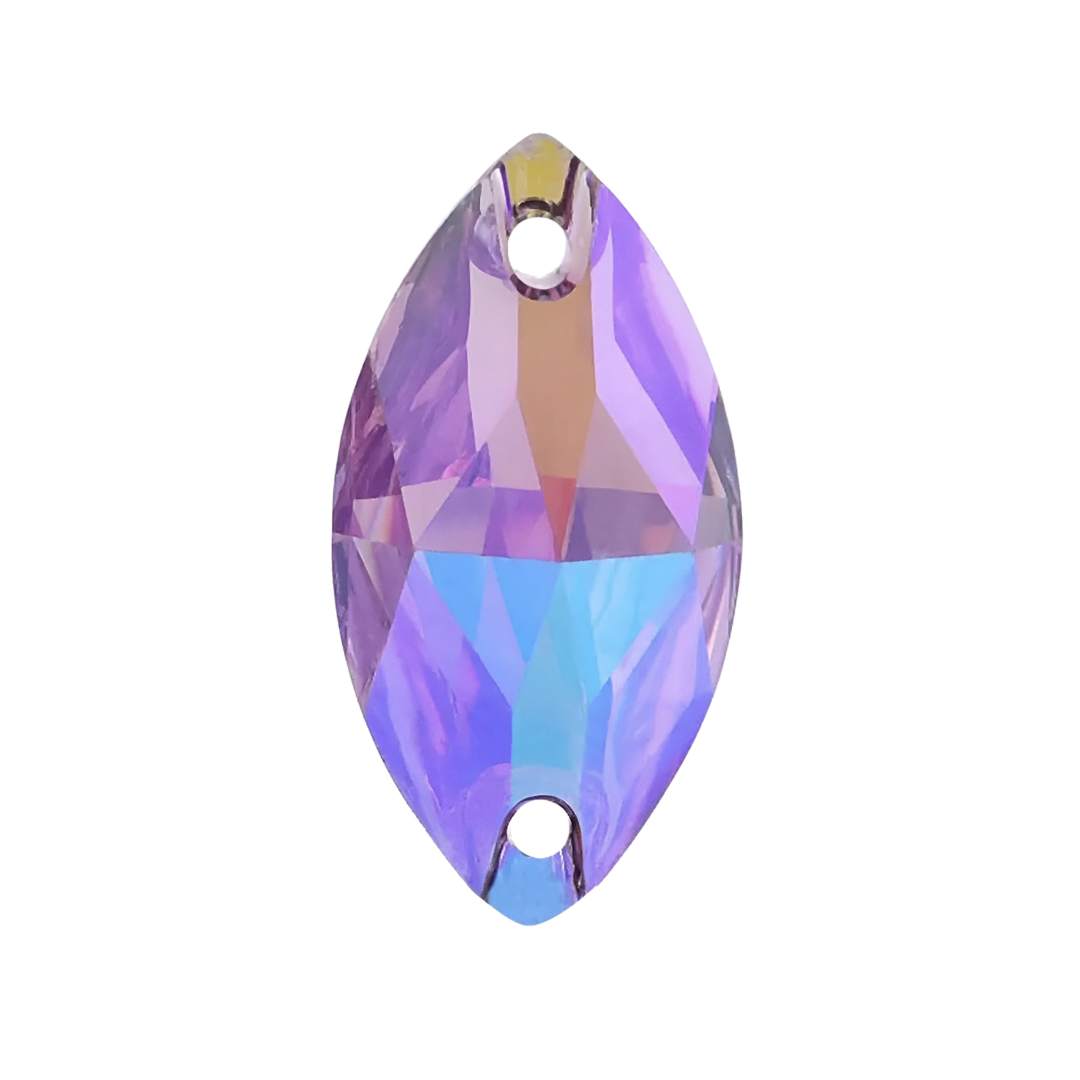 Aufnähsteine - Navette - Light Amethyst AB