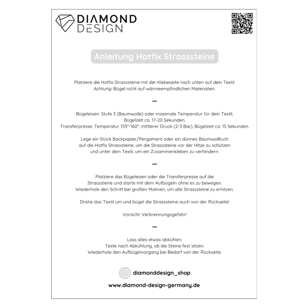 Anleitung Hotfix Strasssteine zum Ausdrucken - Kostenlos