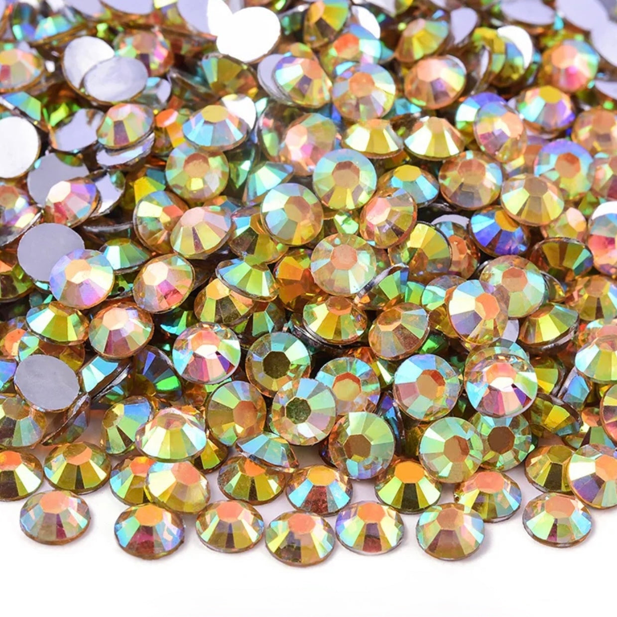 Strasssteine Non Hotfix - Silver Bottom - Light Colo Topaz AB