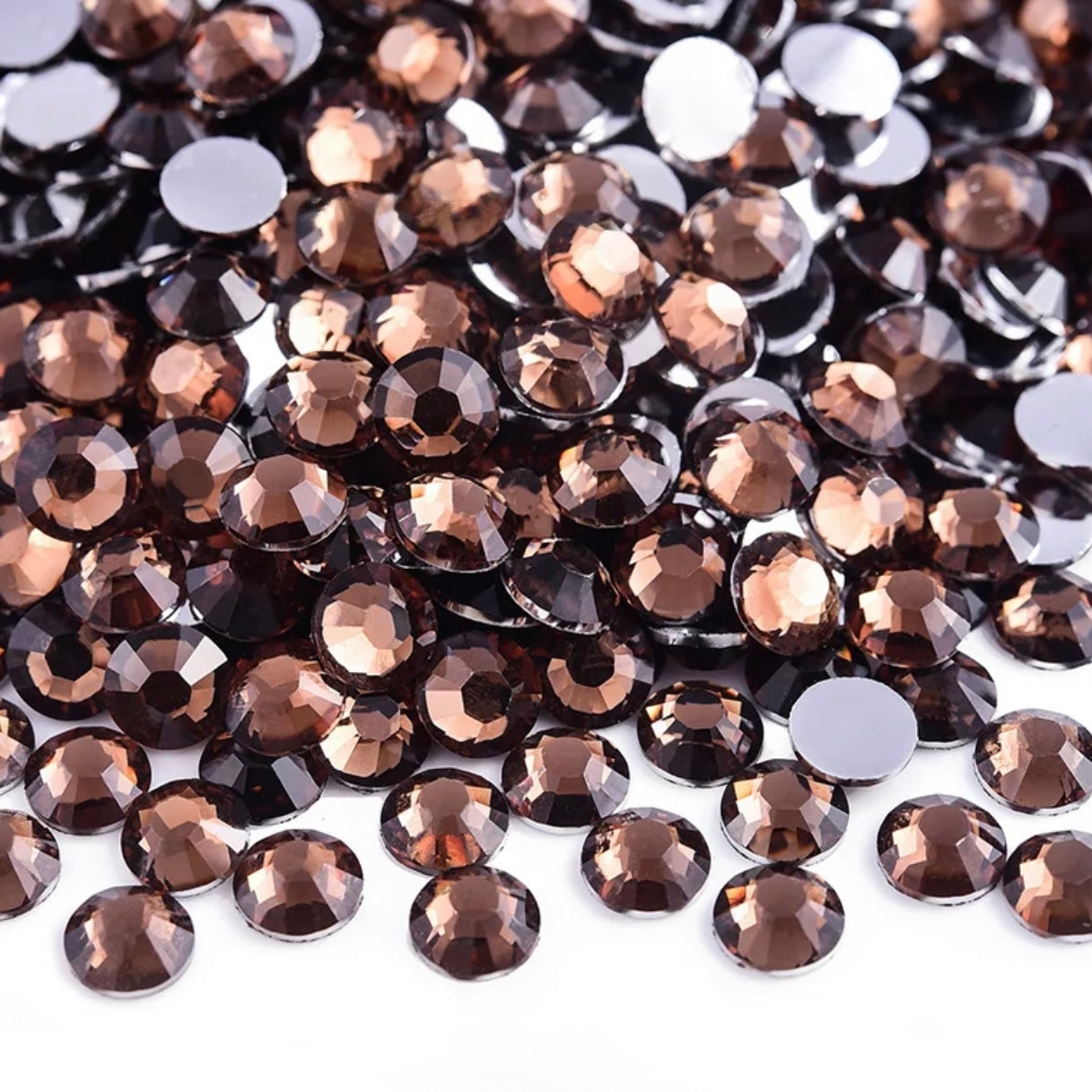 Strasssteine Non Hotfix - Silver Bottom - Dark Coffee