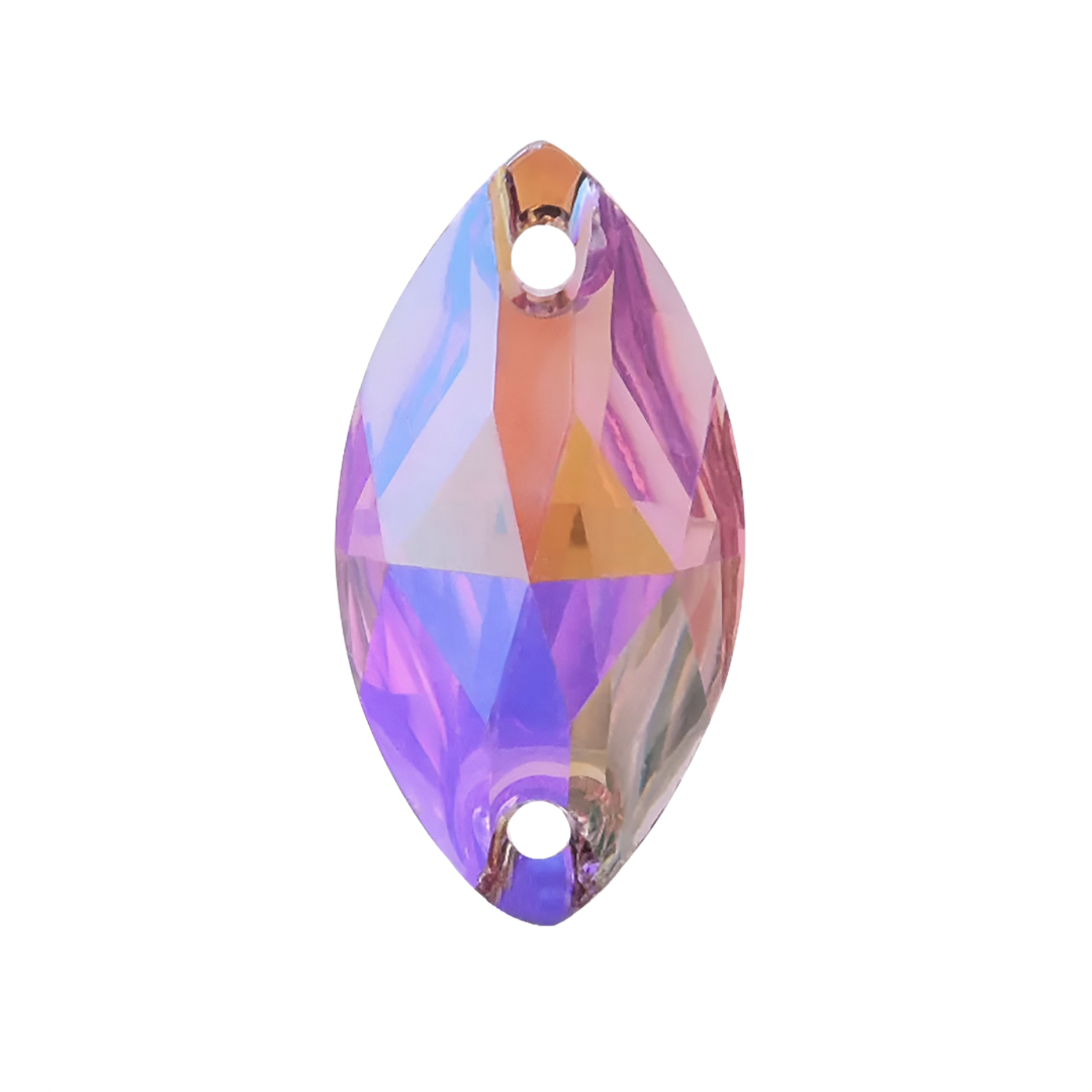 Aufnähsteine - Navette - Pink AB