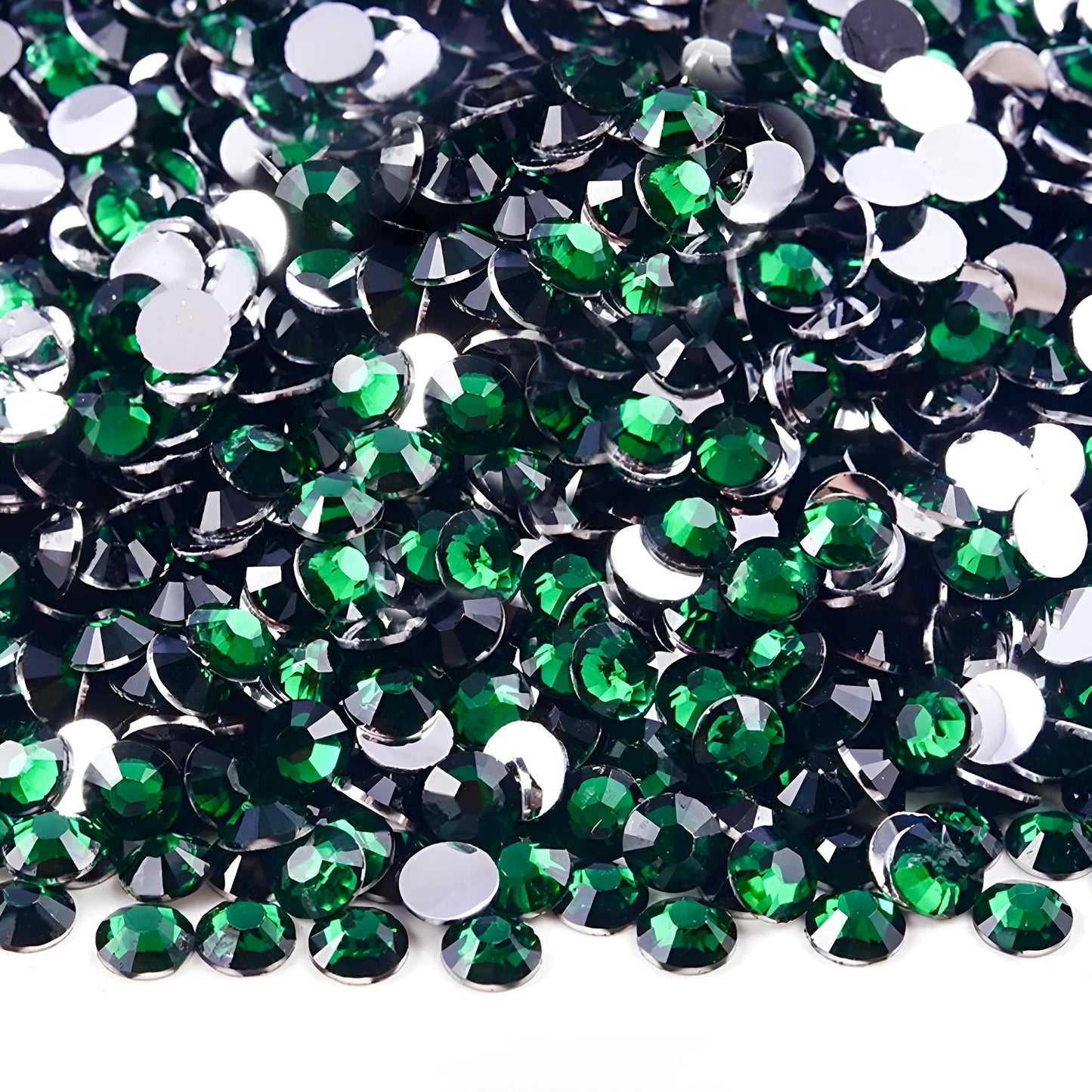 Strasssteine Non Hotfix - Silver Bottom - Emerald