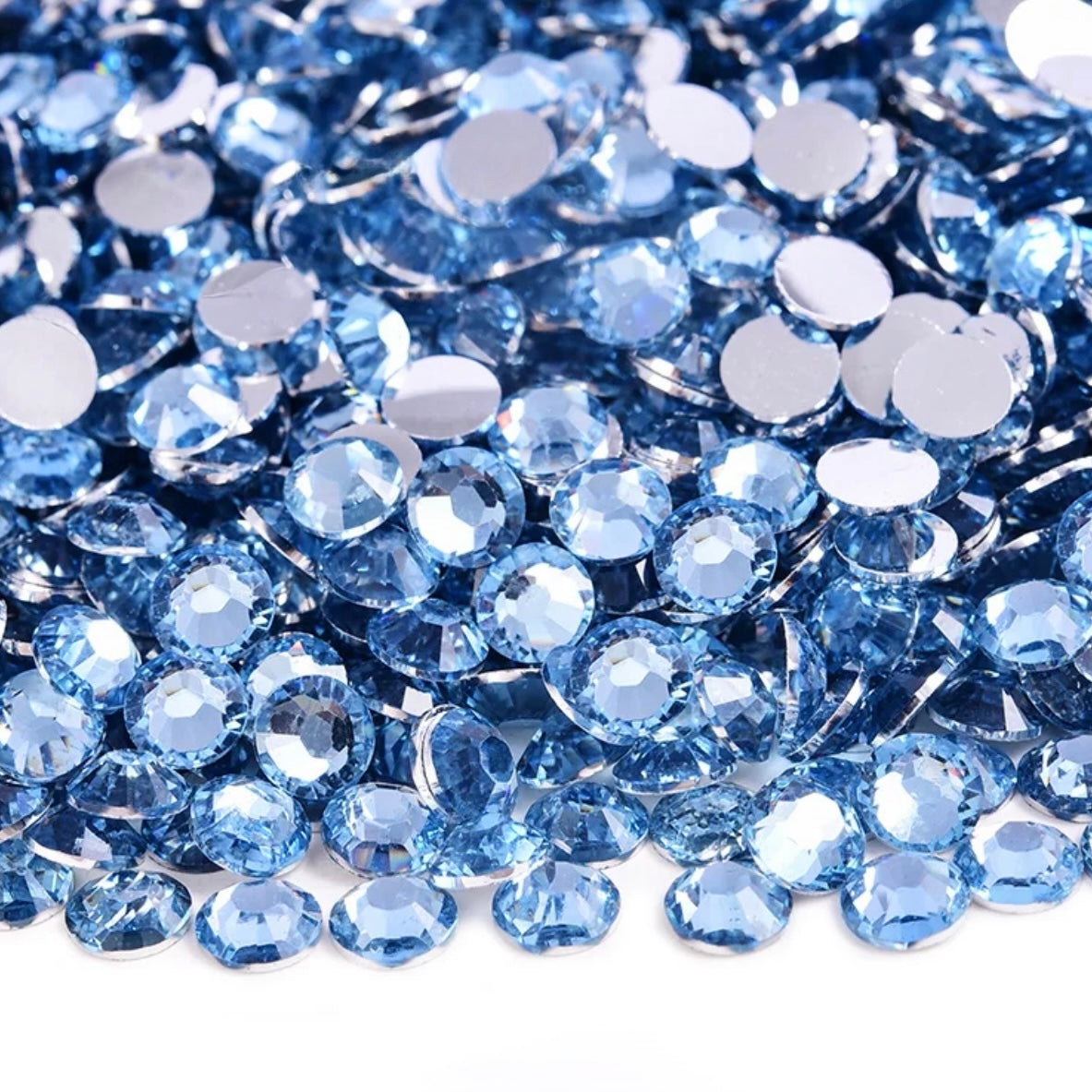 Strasssteine Non Hotfix - Silver Bottom - Light Sapphire
