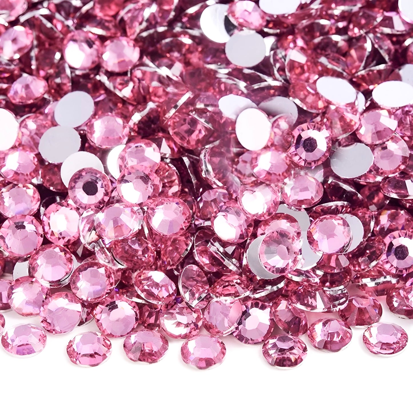 Strasssteine Non Hotfix - Silver Bottom - Dark Pink