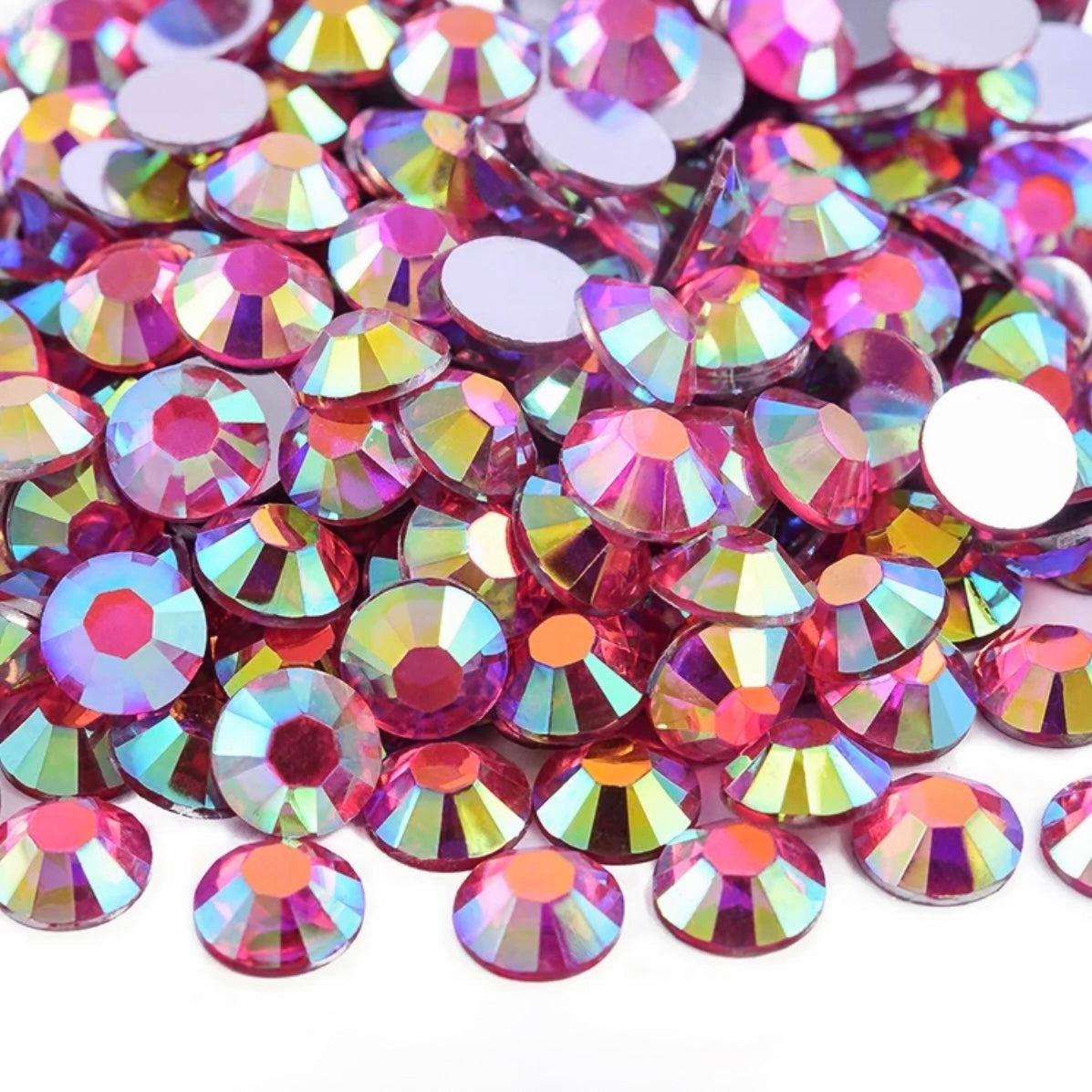 Strasssteine Non Hotfix - Silver Bottom - Light Rose AB
