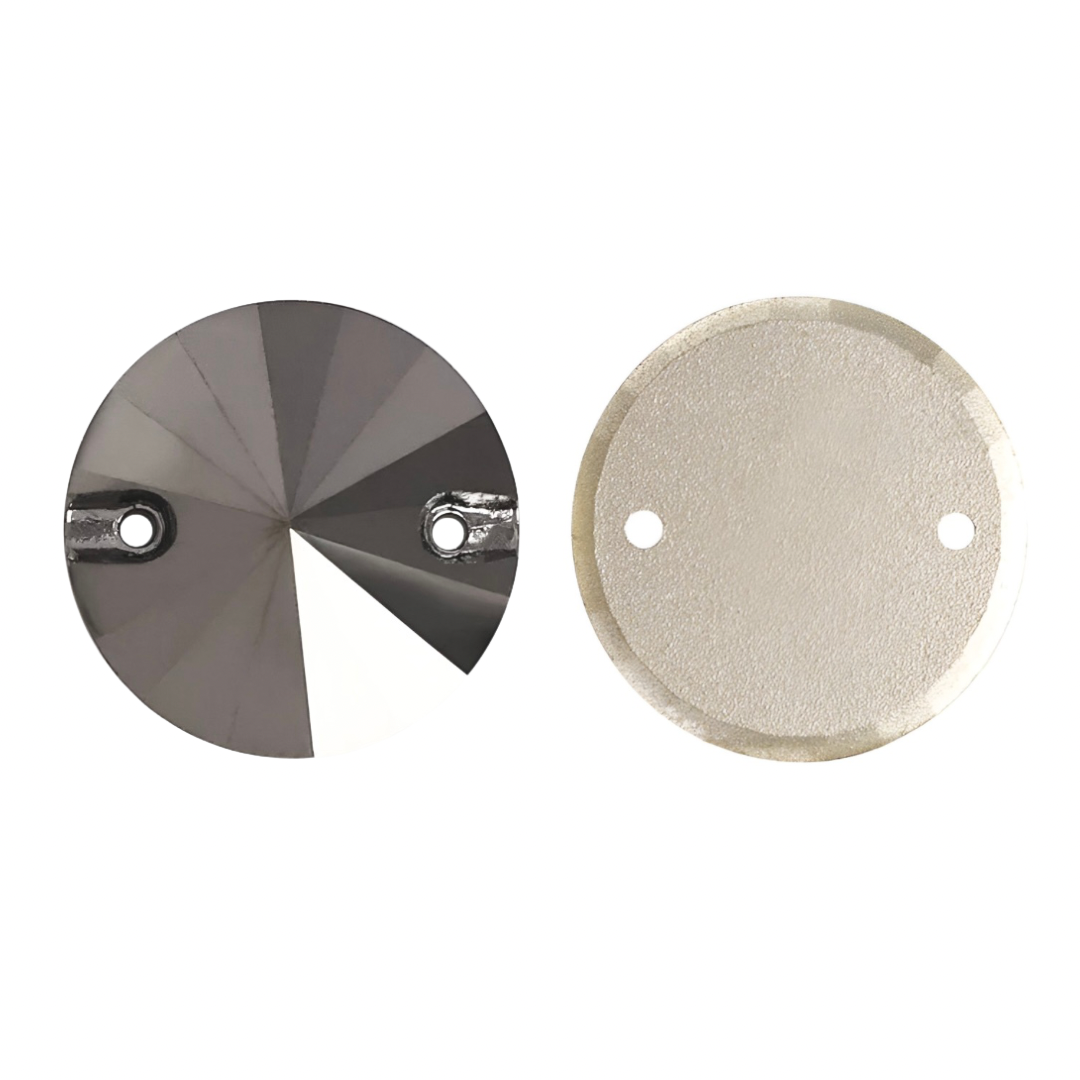 Aufnähsteine Glas - Rivoli - Jet Hematite