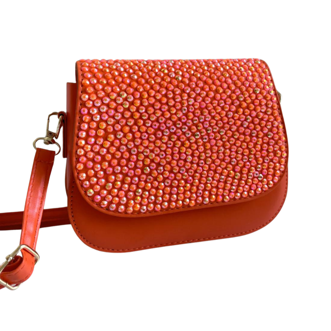 Große Handtasche mit Strasssteinen