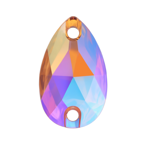 Aufnähsteine - Teardrop - Orange AB
