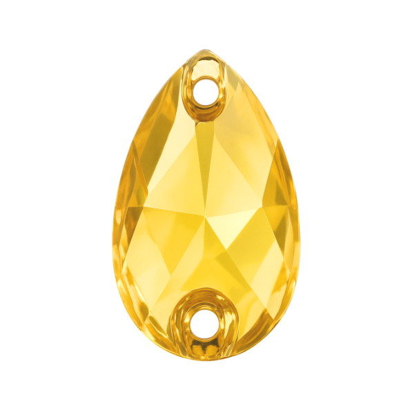 Aufnähsteine - Teardrop - Citrine