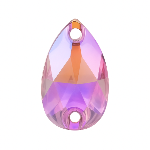 Aufnähsteine - Teardrop - Pink AB
