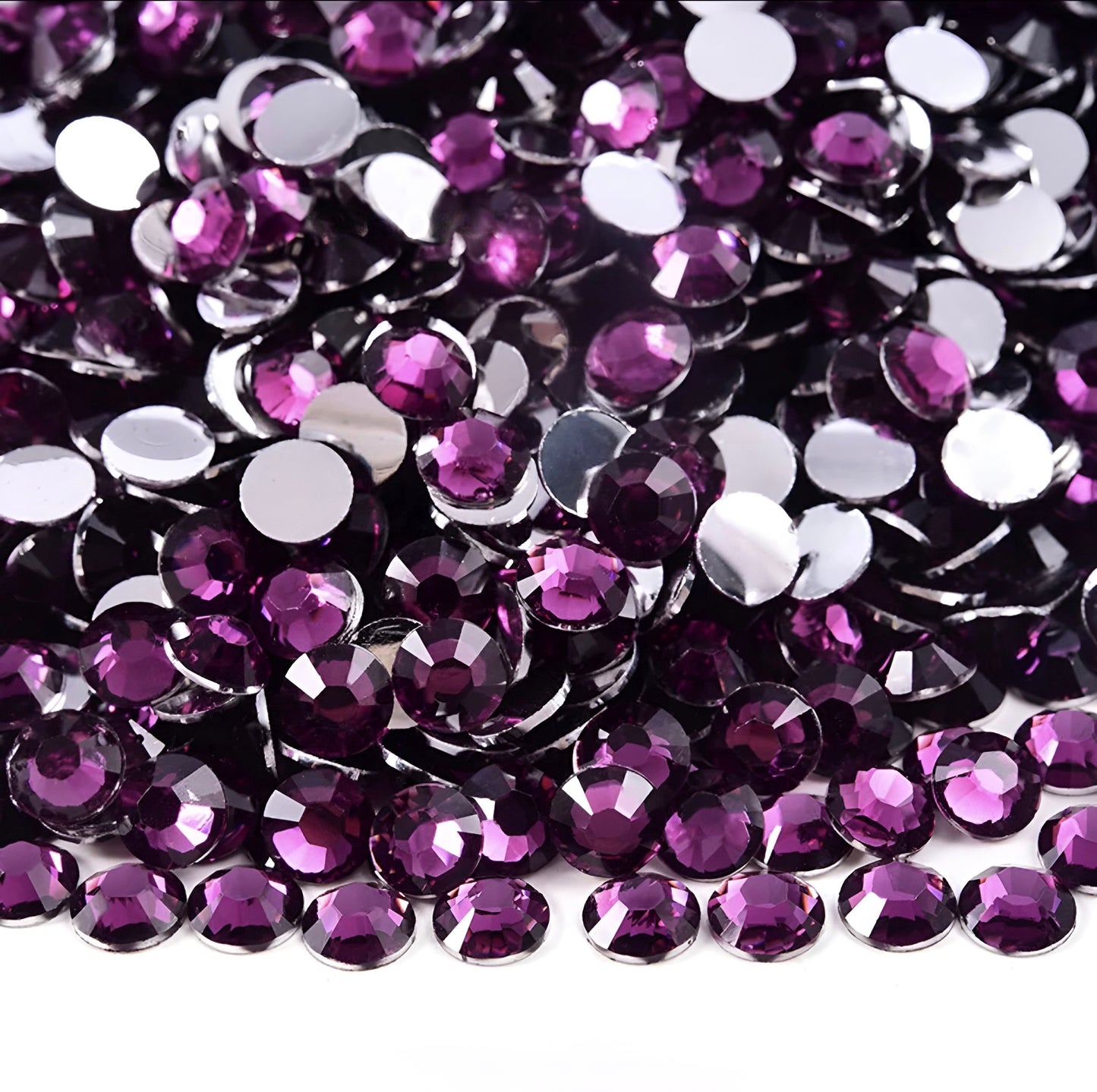 Strasssteine Non Hotfix - Silver Bottom - Grape Purple