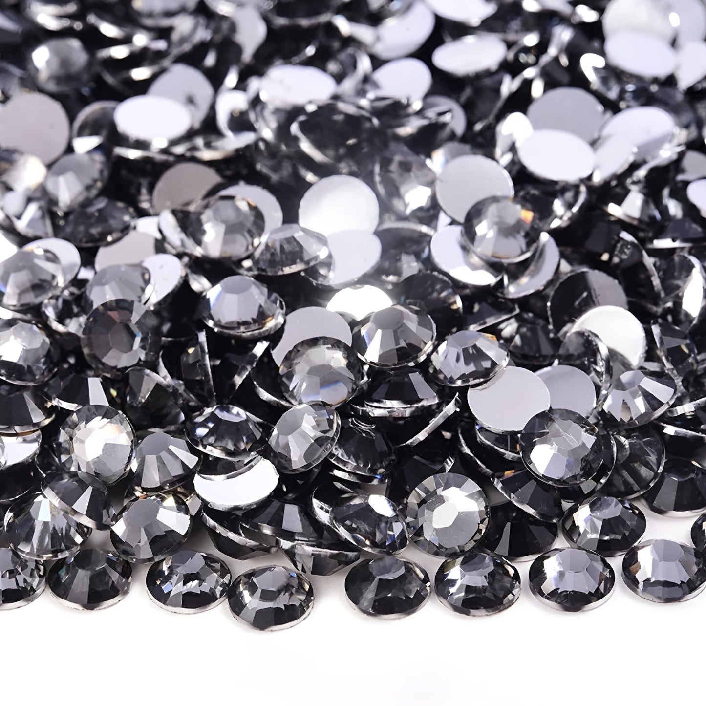 Strasssteine Non Hotfix - Silver Bottom - Black Diamond