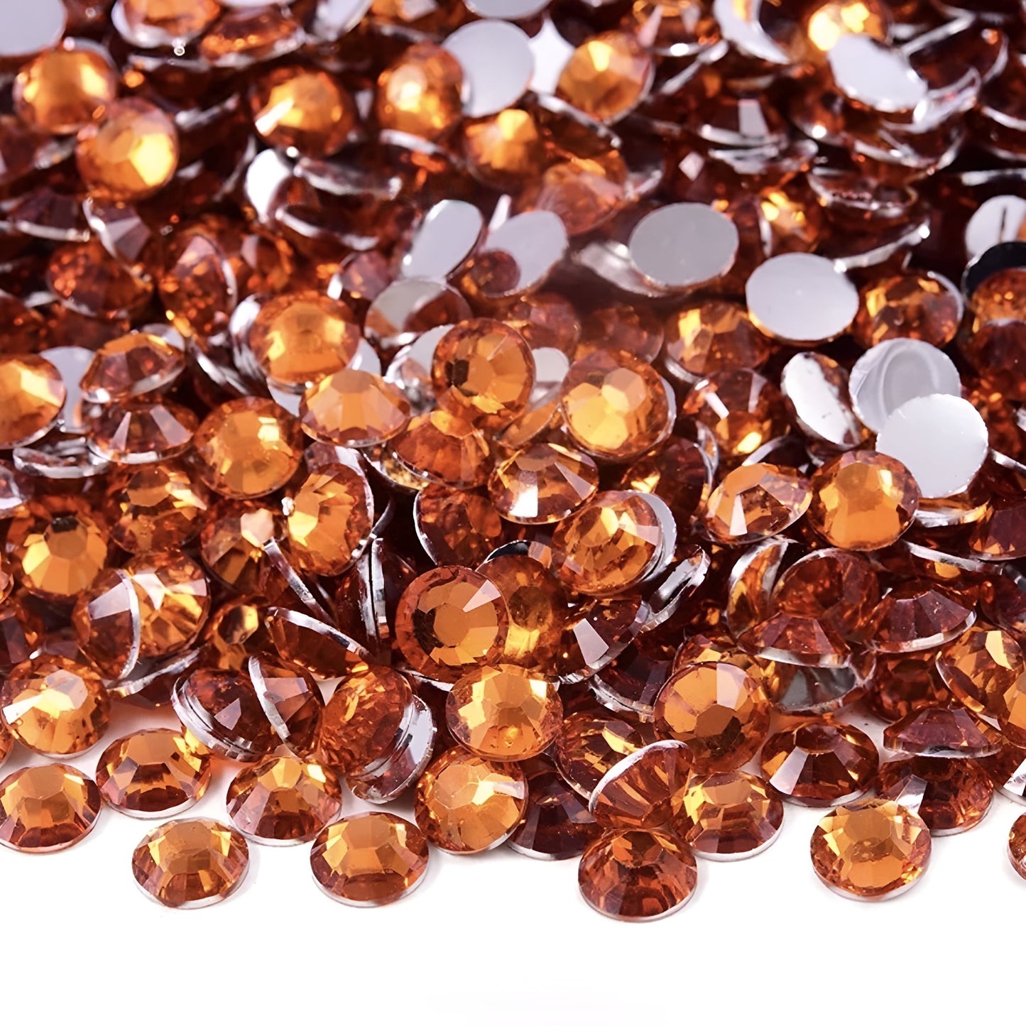 Strasssteine Non Hotfix - Silver Bottom - Orange