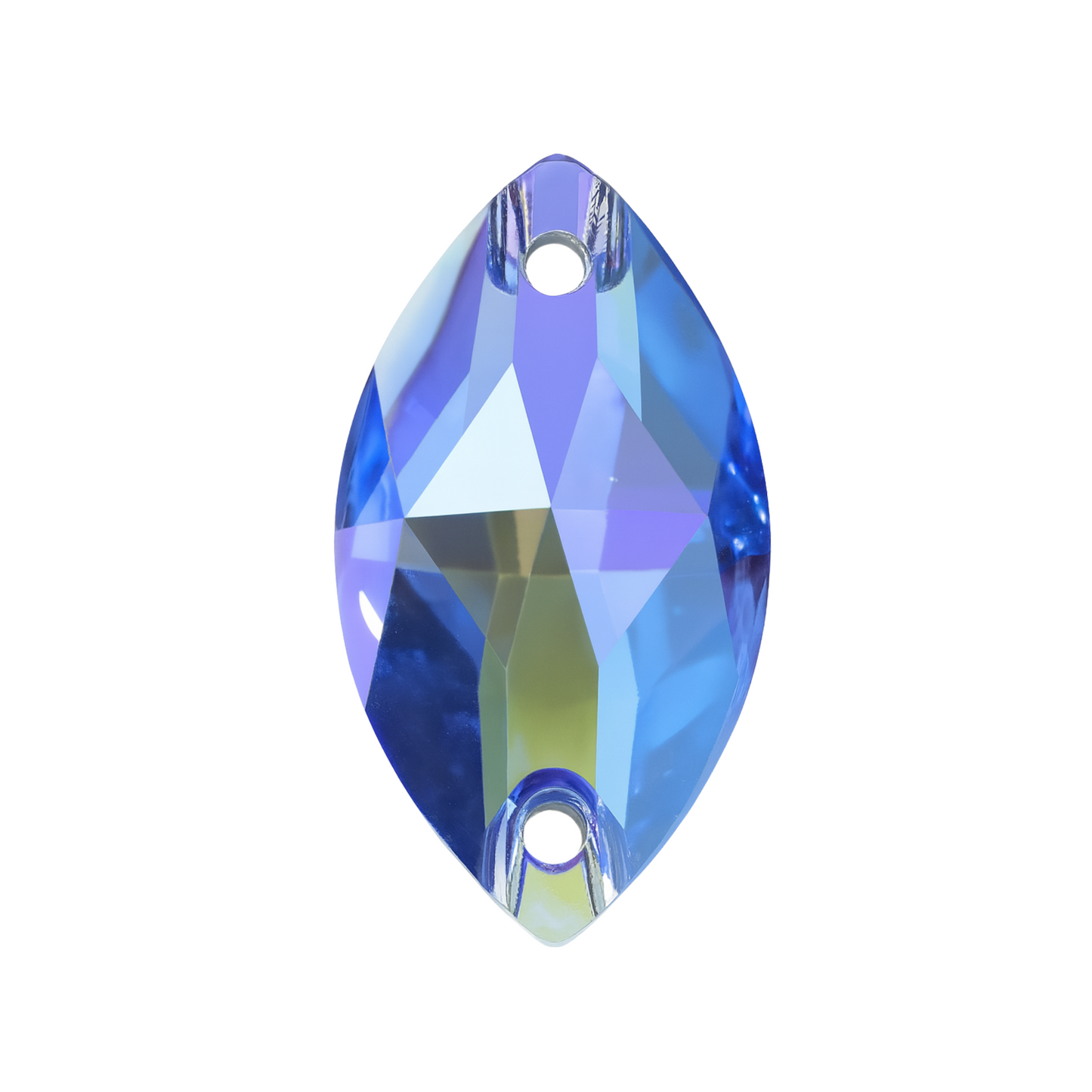Aufnähsteine - Navette - Light Sapphire AB