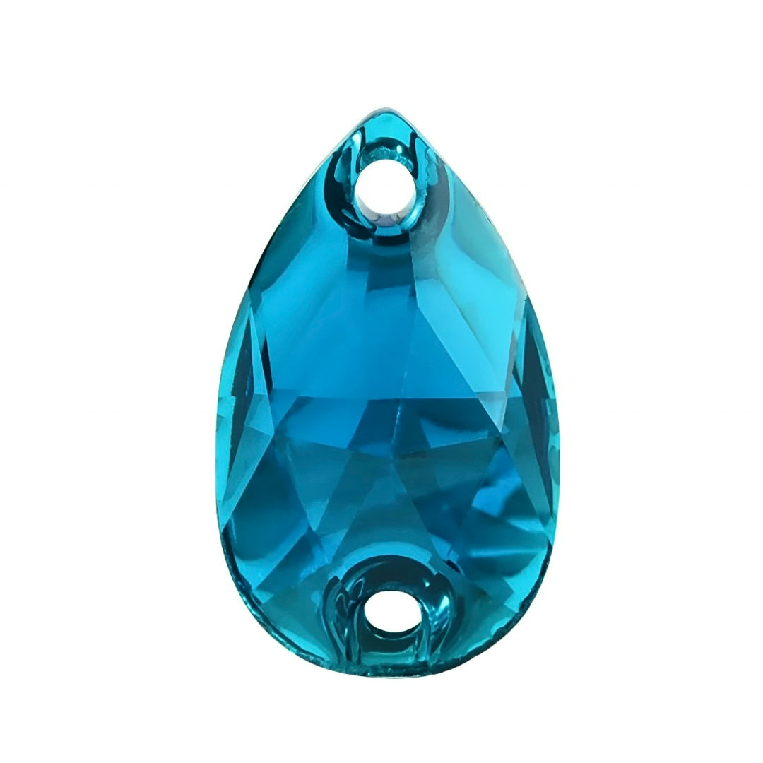 Aufnähsteine - Teardrop - Peacock Blue