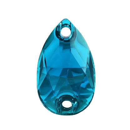 Aufnähsteine - Teardrop - Peacock Blue