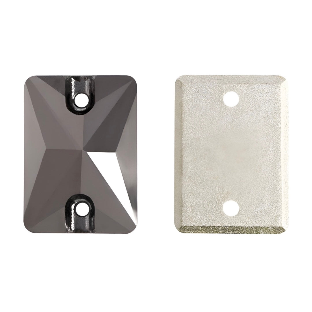 Aufnähsteine Glas - Rectangle - Jet Hematite