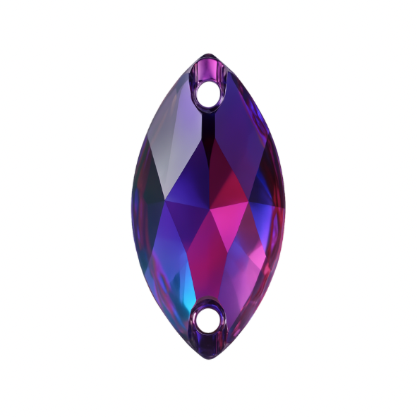 Aufnähsteine - Navette - Dark Amethyst AB