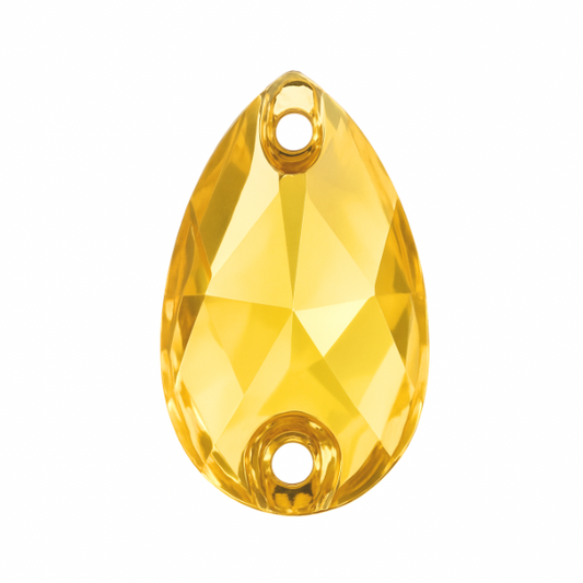 Aufnähsteine - Teardrop - Citrine