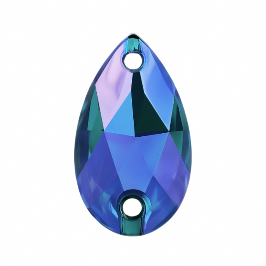 Aufnähsteine - Teardrop - Blue Zircon AB