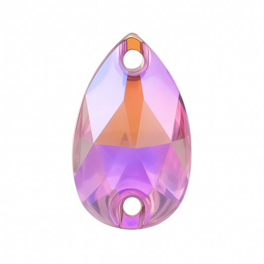 Aufnähsteine - Teardrop - Pink AB