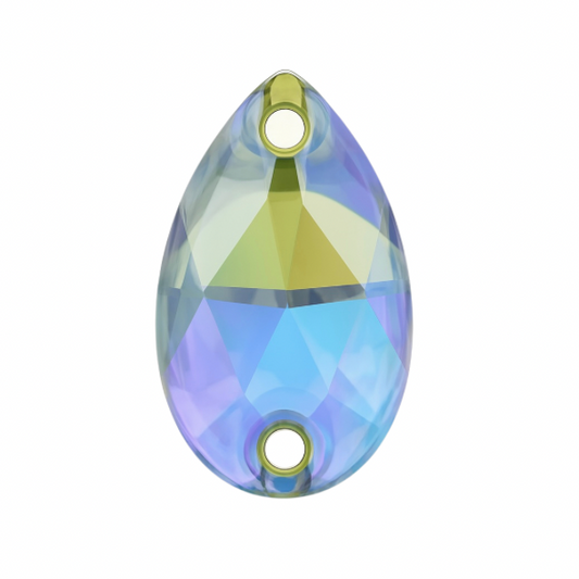 Aufnähsteine - Teardrop - Light Peridot AB