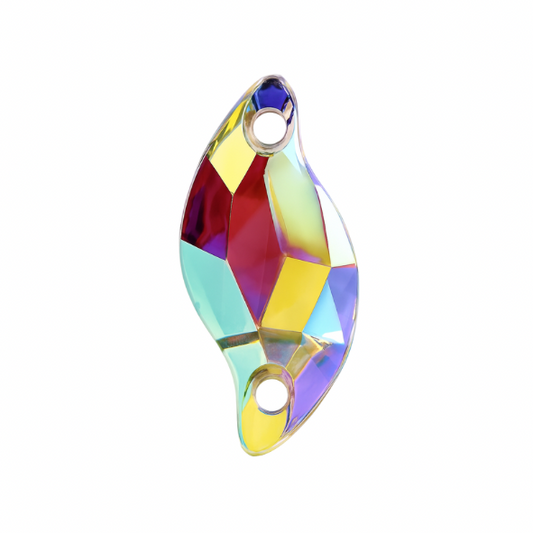 Aufnähsteine - S-Leaf - Crystal AB