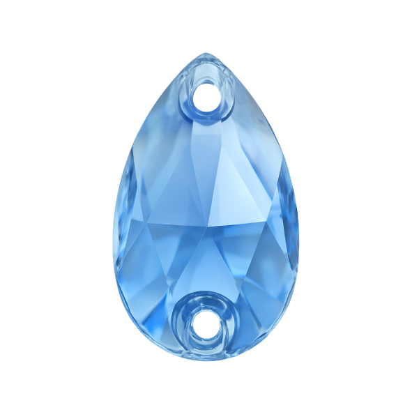 Aufnähsteine - Teardrop - Light Sapphire