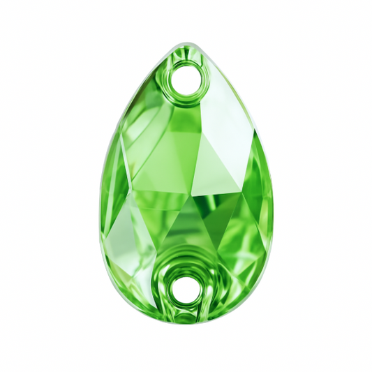 Aufnähsteine - Teardrop - Light Peridot