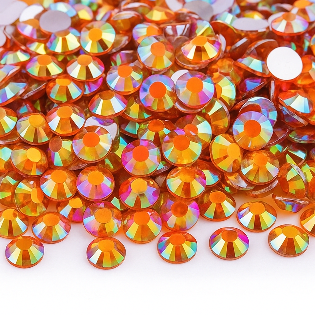 Strasssteine Non Hotfix - Silver Bottom - Orange AB